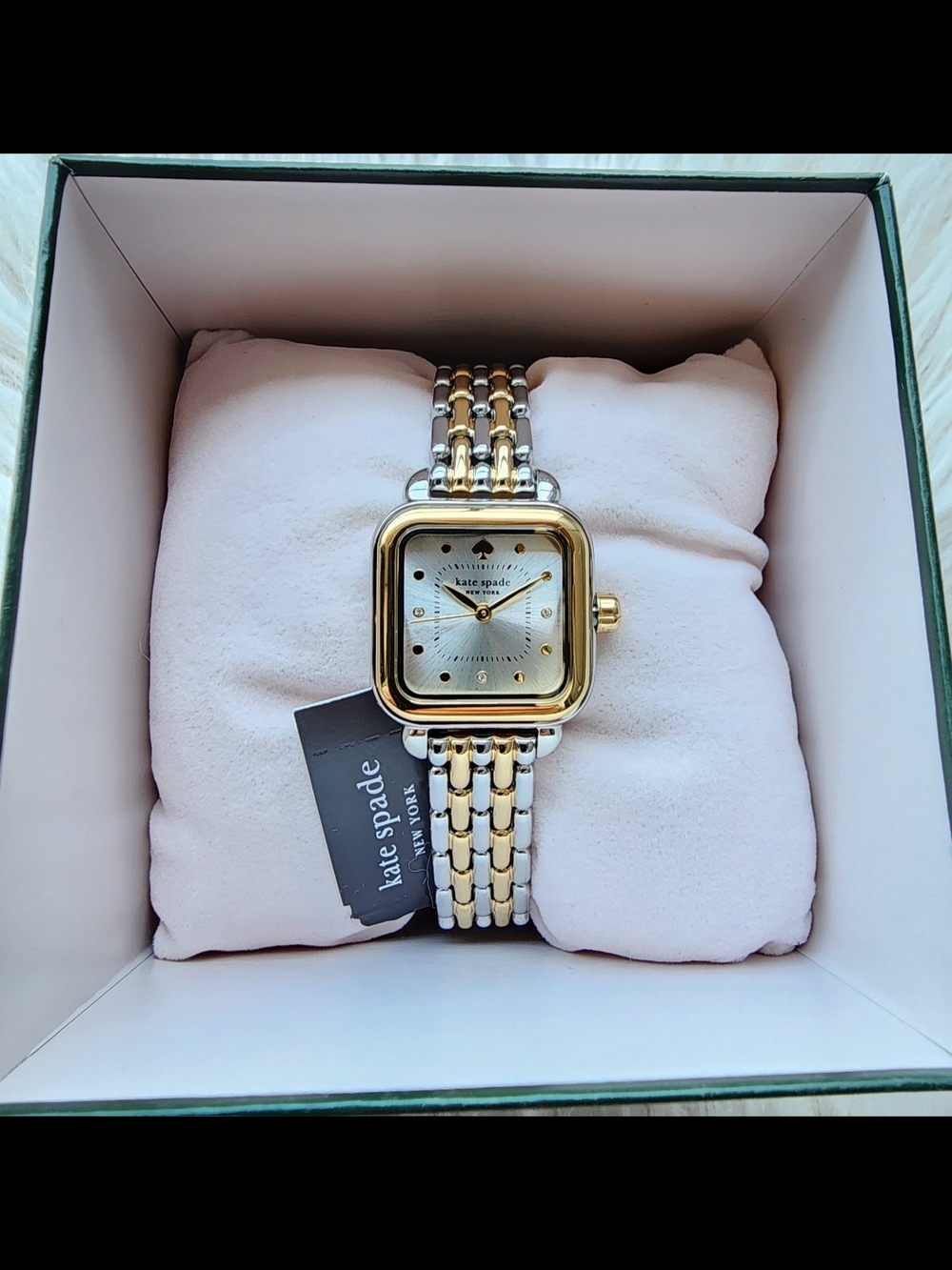 kate spade New York Two-Tone Square Dial Women's Watch - Silver & Gold